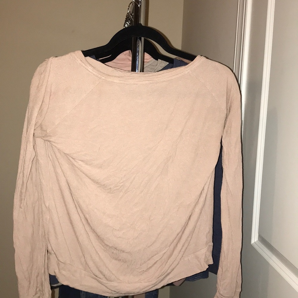 Forever 21 Coral Pink Nude Thin Frily Top Womens